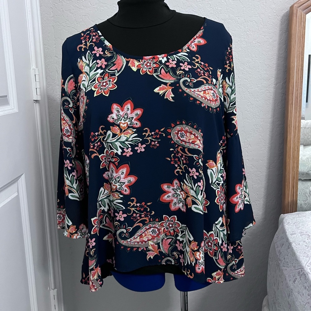 Floral Navy Women's Top